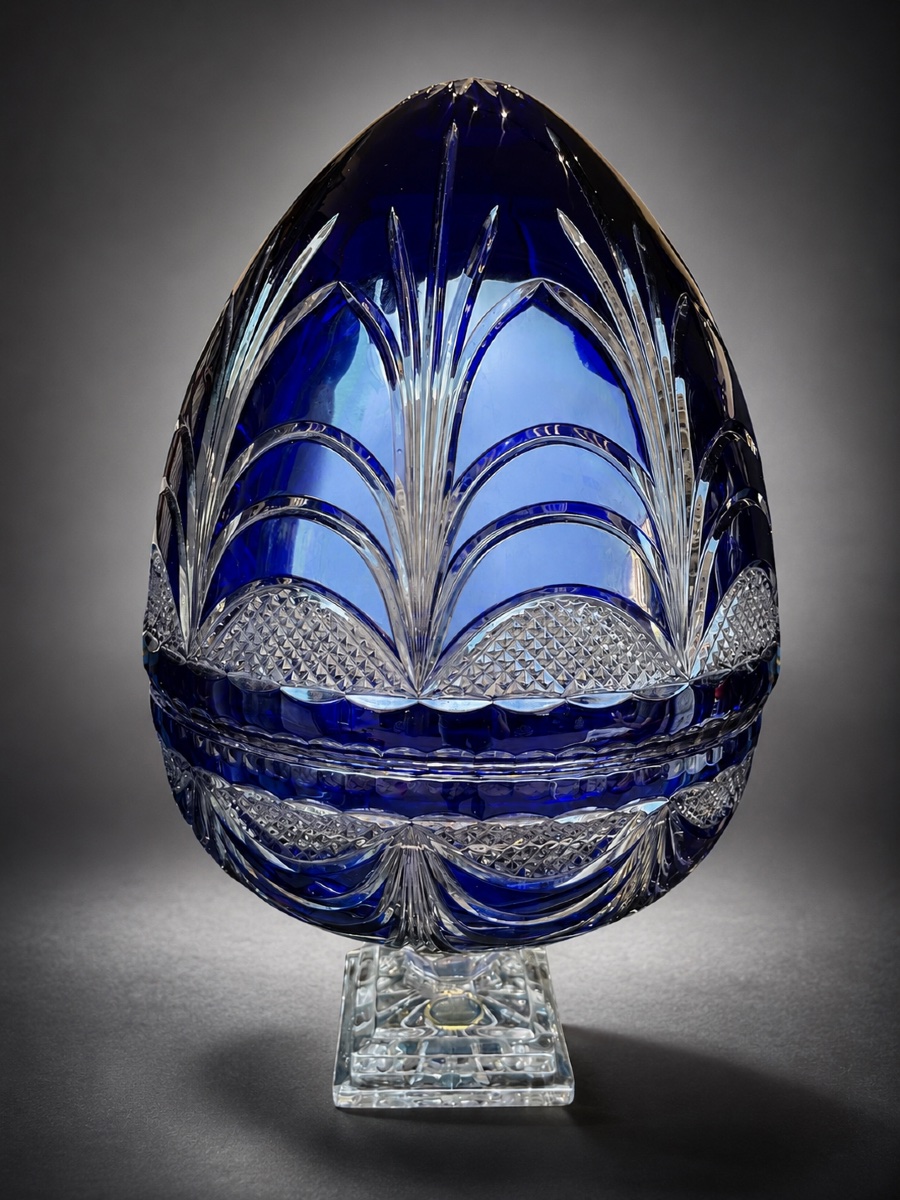 Champagne Cooler - Crystal - Cobalt Blue – Cristallerie De Lorraine – France - 20th Century 