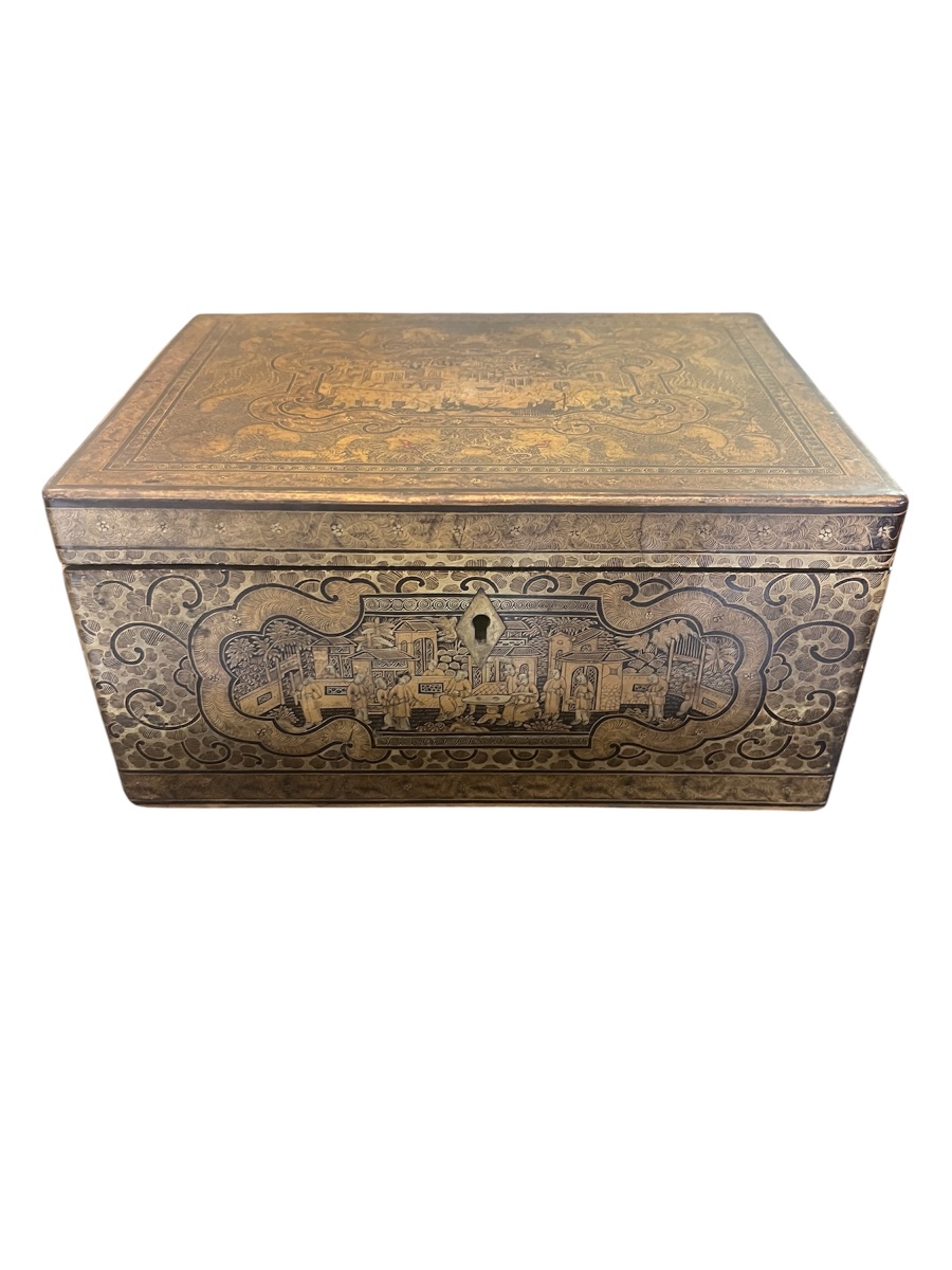 Canton Lacquer Box – China – 19th Century-photo-3