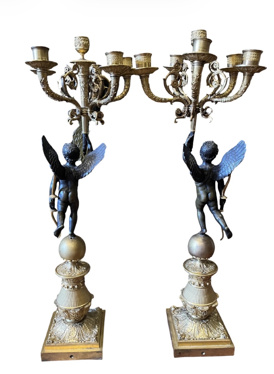 Pair Of Candelabras - Empire Style – Thomire Model - France - 19th Century -photo-3