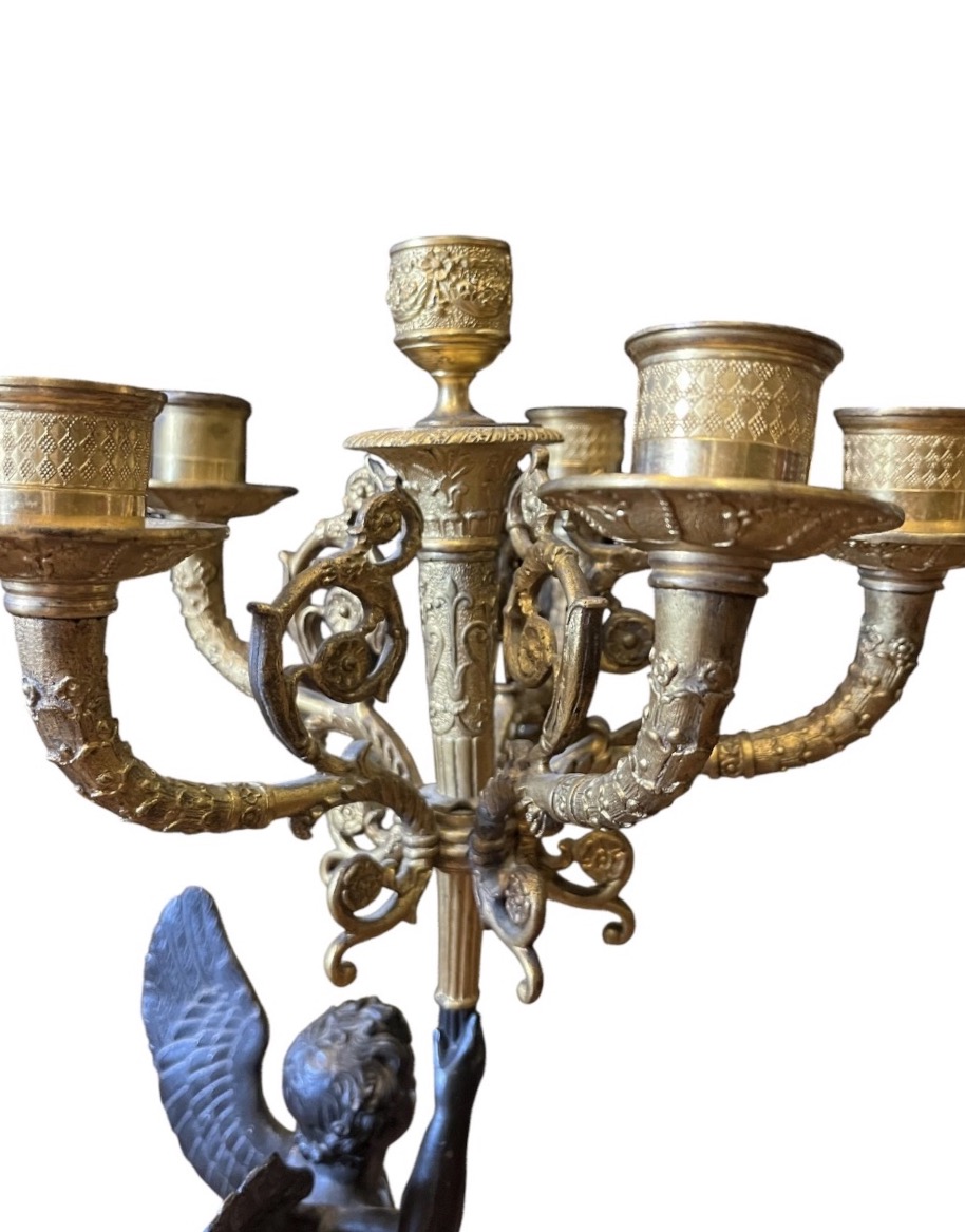 Pair Of Candelabras - Empire Style – Thomire Model - France - 19th Century -photo-1