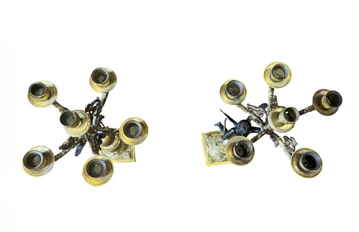 Pair Of Candelabras - Empire Style – Thomire Model - France - 19th Century -photo-8