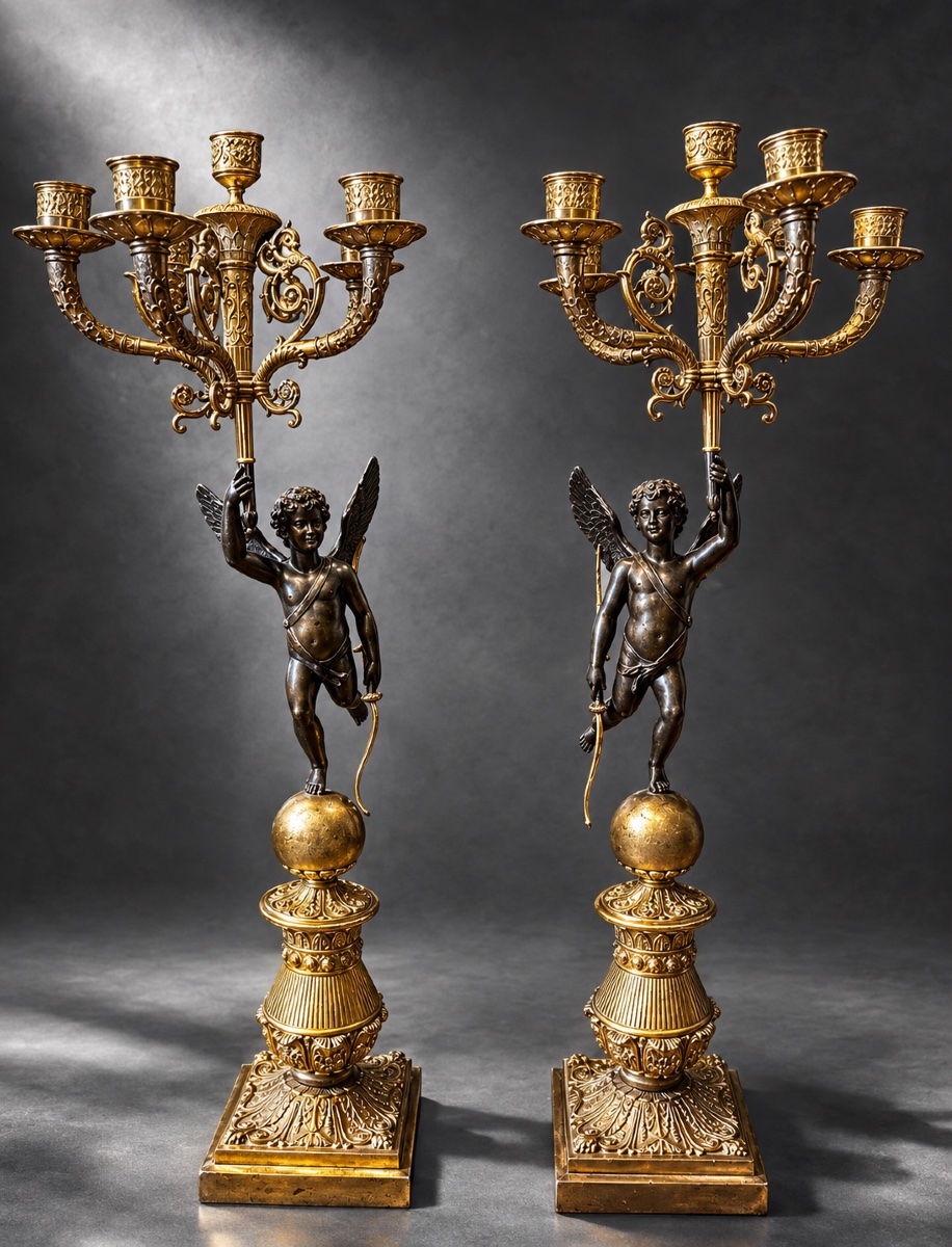 Pair Of Candelabras - Empire Style – Thomire Model - France - 19th Century 