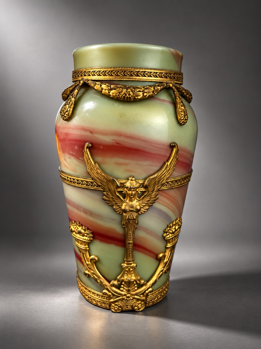 Rare  Vase Made Of Lithyalin Glass - Sèvres - Landier & Fils - France - 19th/20th Centuries 