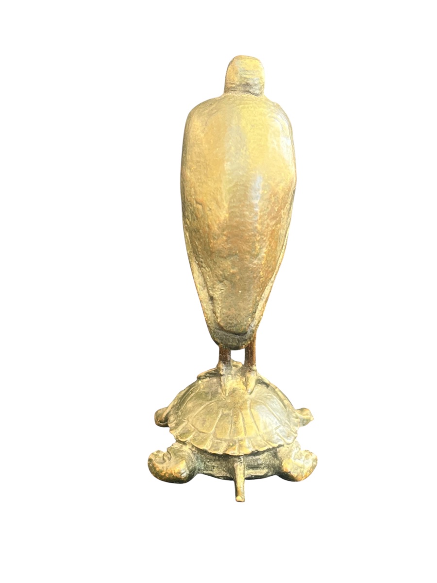Bronze Sculpture—stork And Turtle—barye / Barbedienne—france—19th Century -photo-3