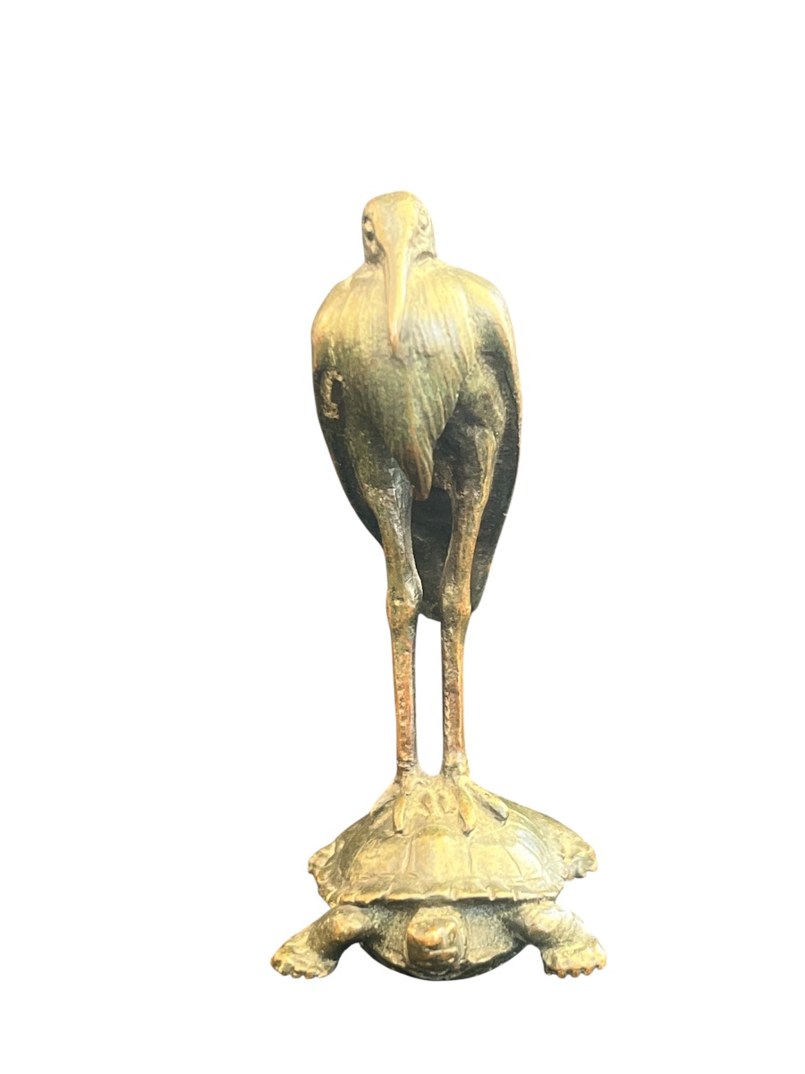 Bronze Sculpture—stork And Turtle—barye / Barbedienne—france—19th Century -photo-1