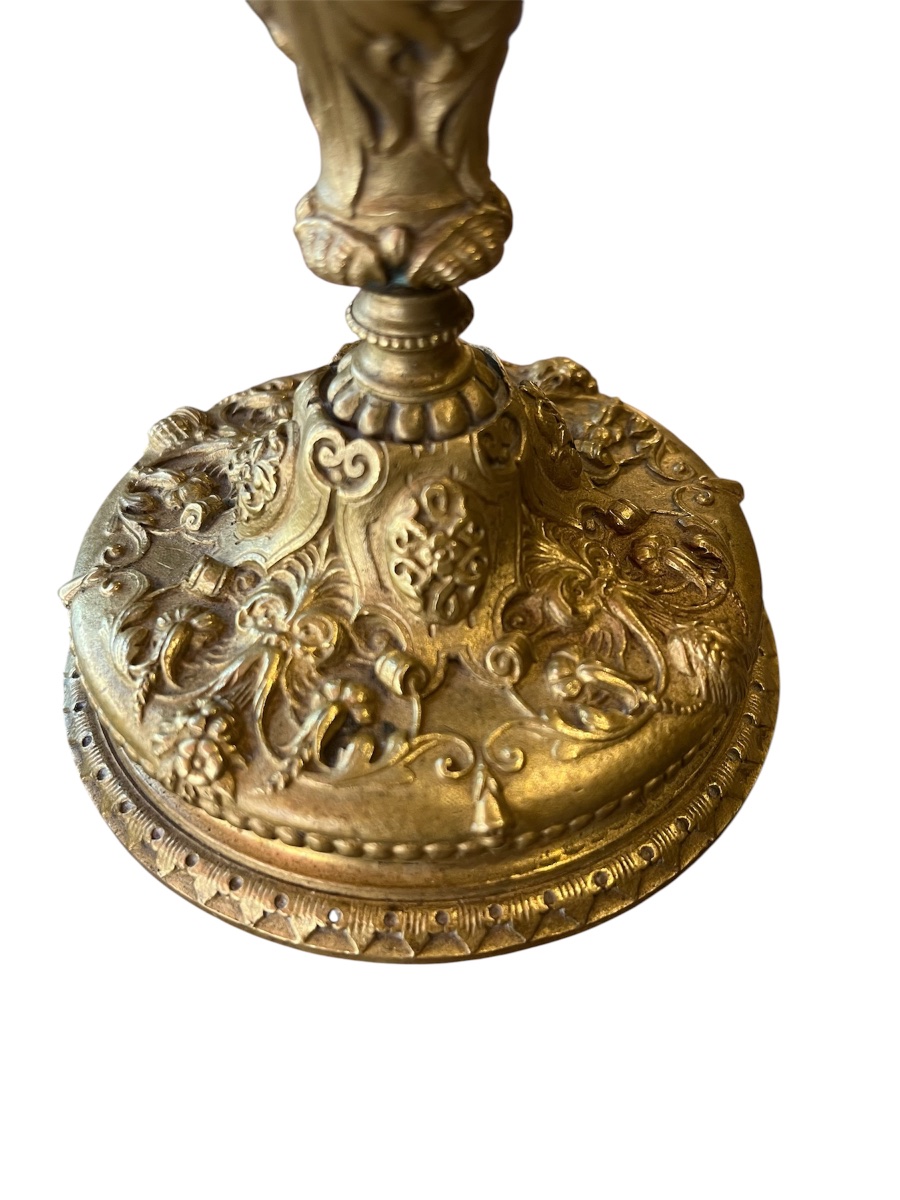 Pair Of Candlesticks—bronze—putti—france—19th Century -photo-3