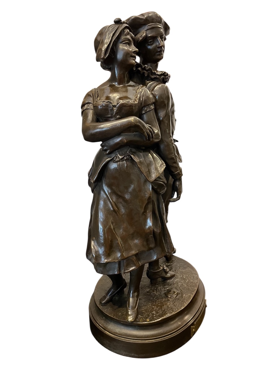 Sculpture bronze - « le dépit amoureux » - J. Osbach - France - XIX ème -photo-4