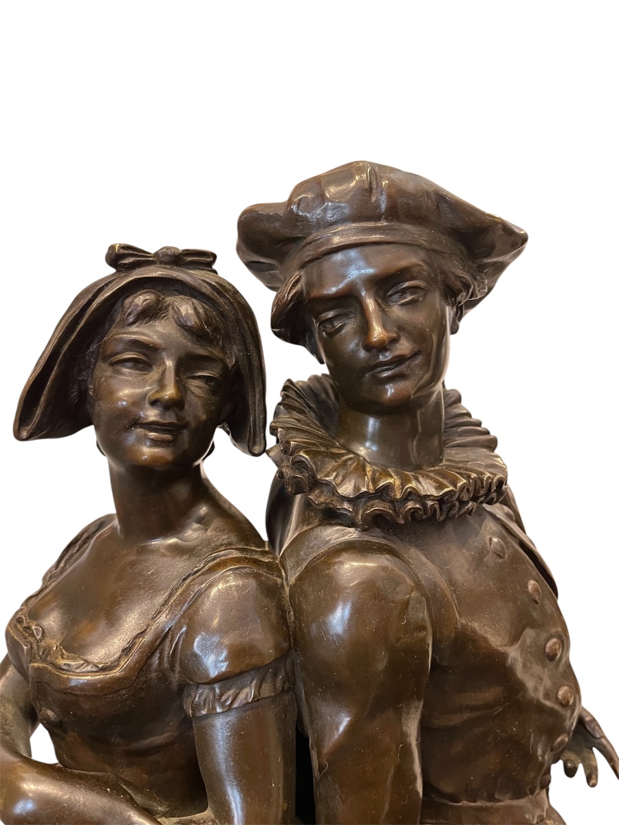 Sculpture bronze - « le dépit amoureux » - J. Osbach - France - XIX ème -photo-1