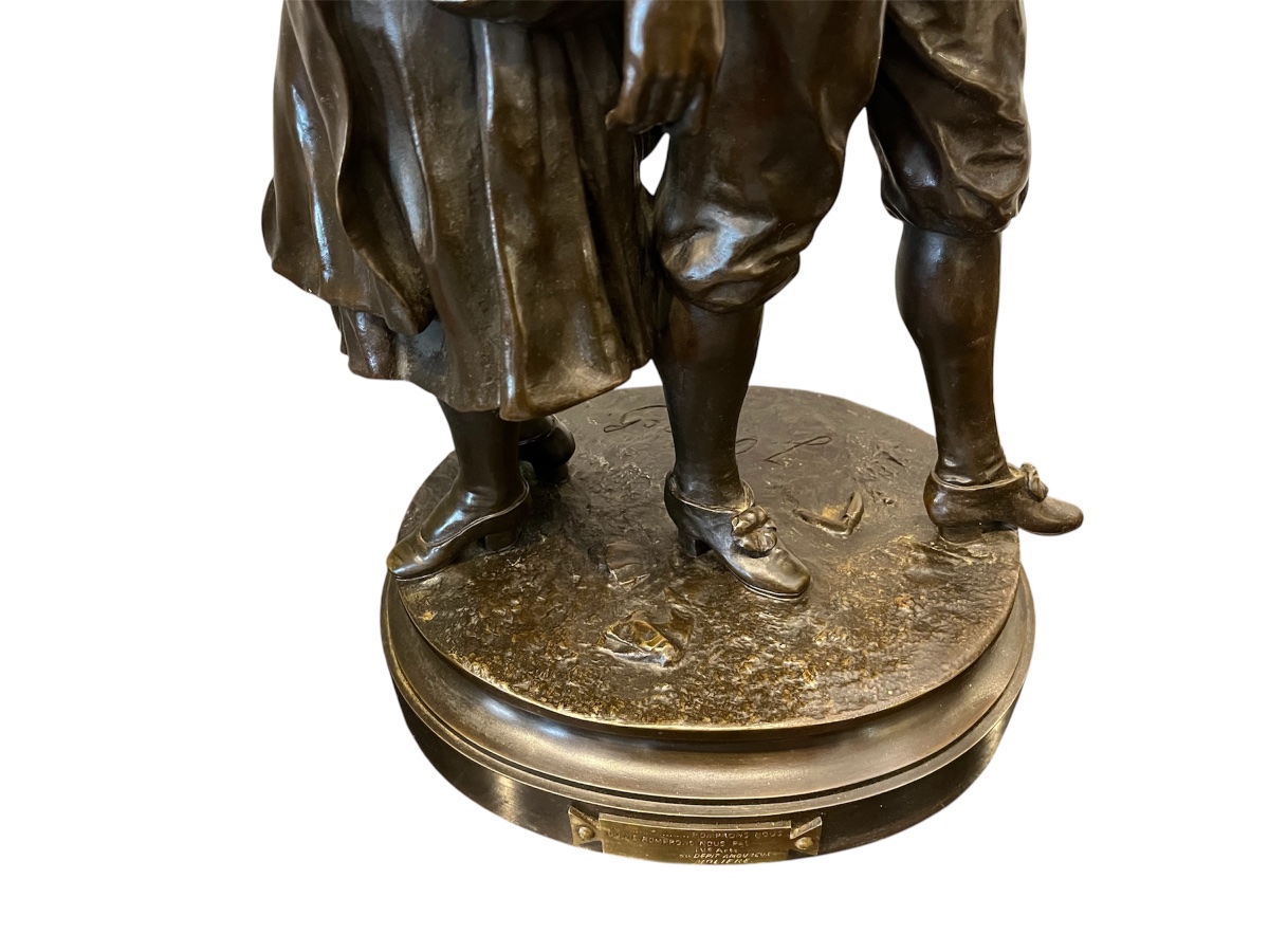 Sculpture bronze - « le dépit amoureux » - J. Osbach - France - XIX ème -photo-4