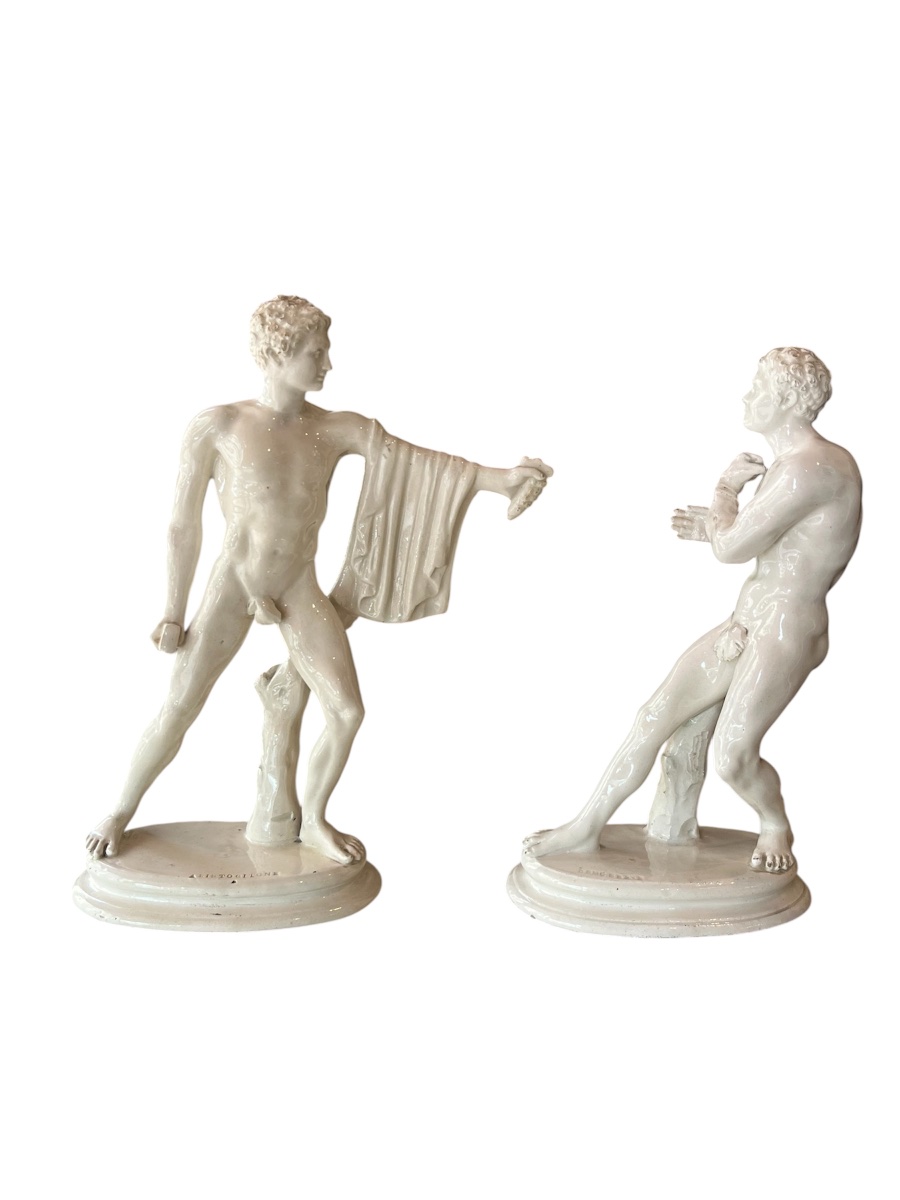 Pair Of Statues—porcelain—capodimonte—italy—19th Century-photo-2