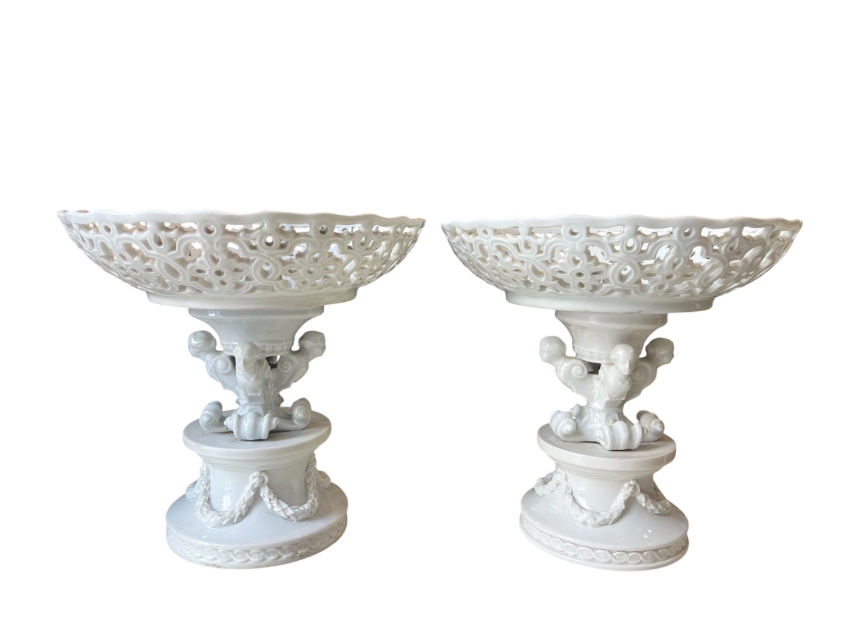 Paire de coupes - porcelaine - Meissen - Allemagne - XIX ème -photo-2