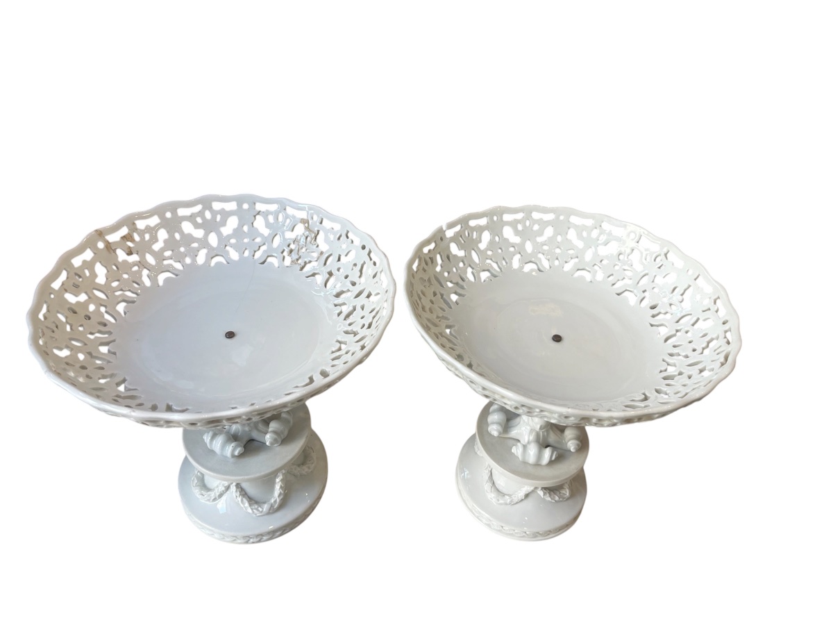 Paire de coupes - porcelaine - Meissen - Allemagne - XIX ème -photo-3