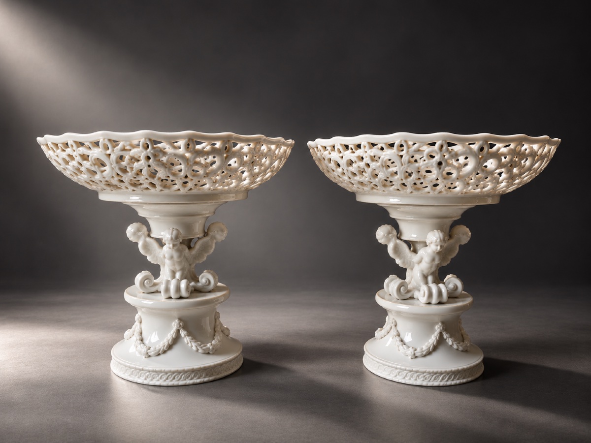 Paire de coupes - porcelaine - Meissen - Allemagne - XIX ème 