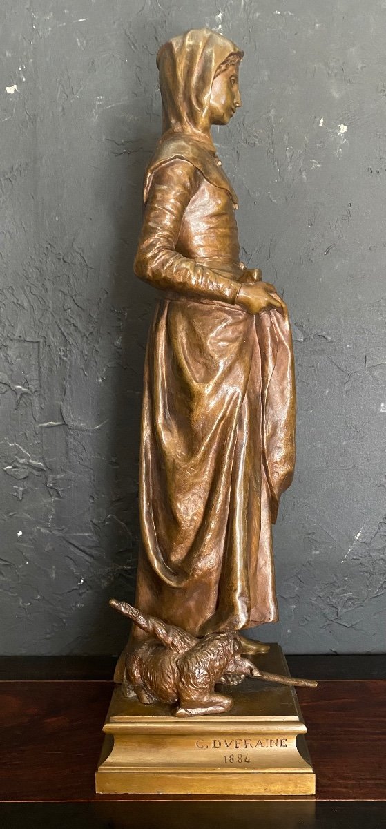 Bronze Sculpture - Saint Germaine - Charles Dufraine - France - XIX Th-photo-3