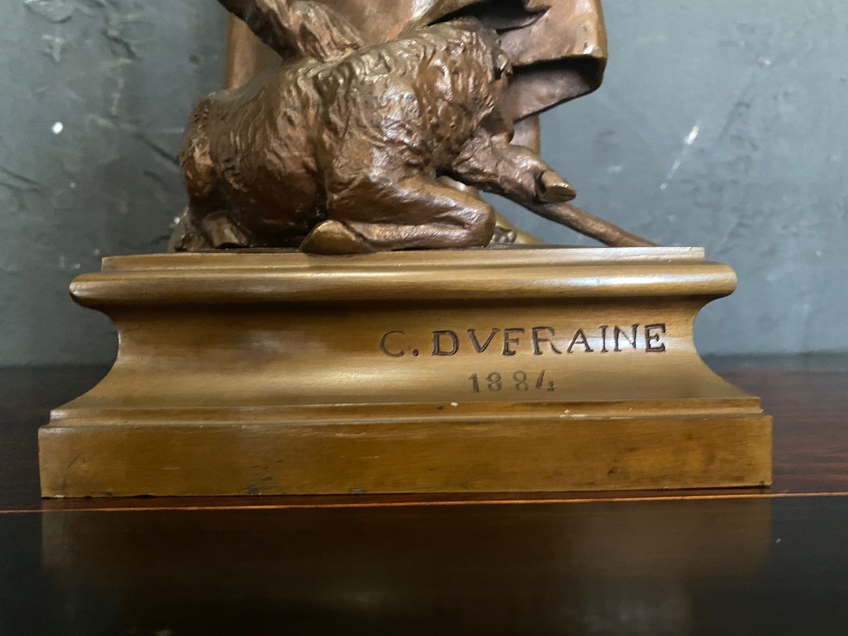 Sculpture Bronze - Sainte Germaine - Charles Dufraine - France - XIX ème -photo-2