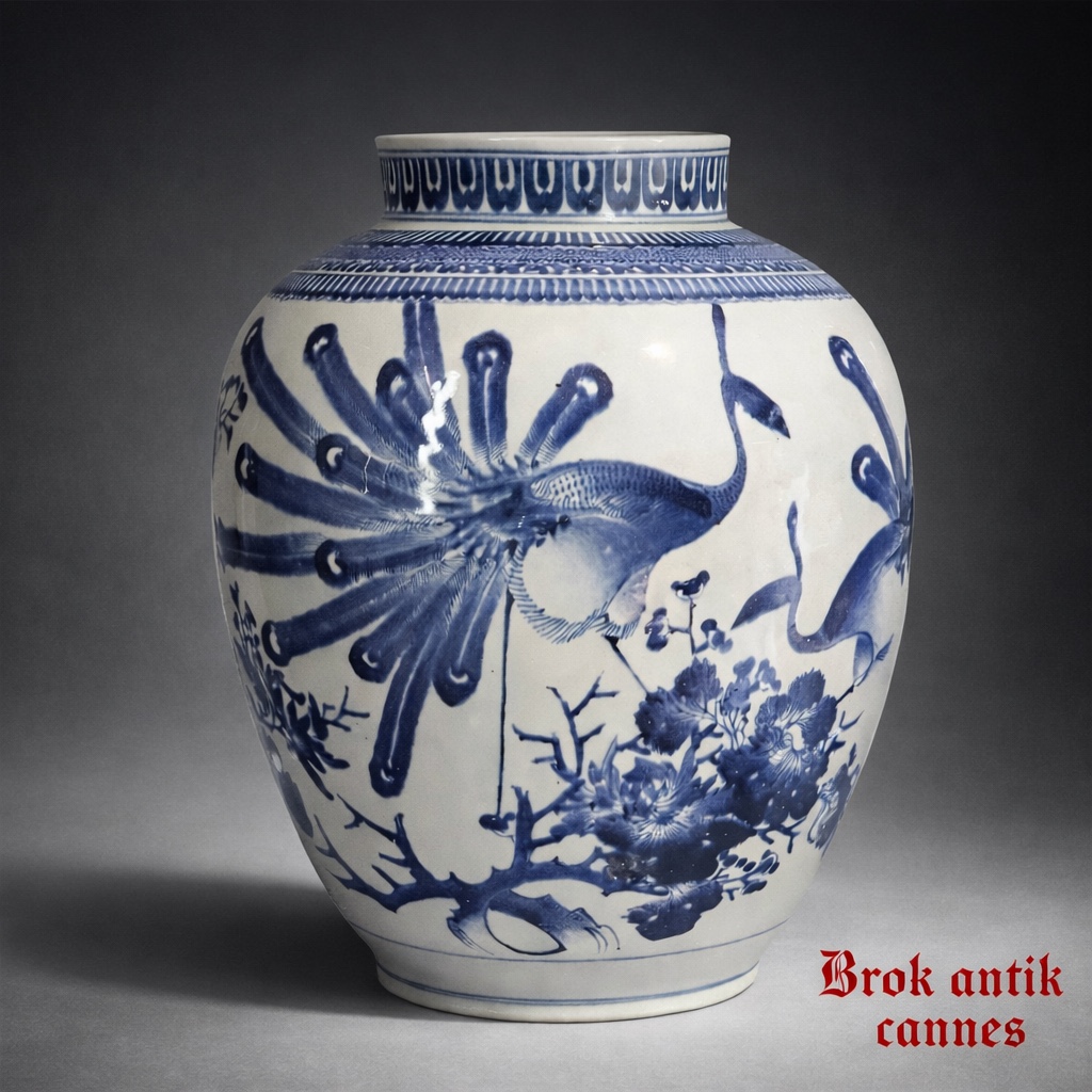 Potiche  - Arita - Blanc/bleu - Periode Edo - Japon - XVIII ème 