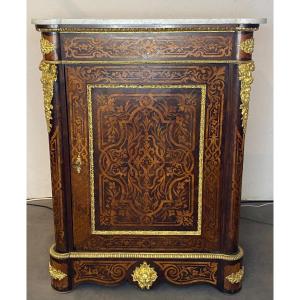 Support Cabinet - Marquetry - Napoleon III - France - XIX Th