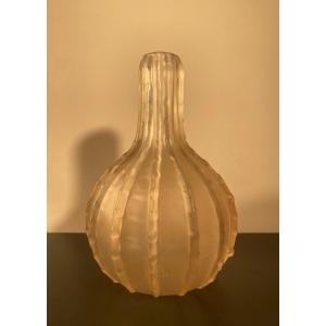 Serrated Vase - Crystal - Lalique - France - 20th Century