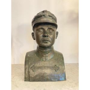 Bronze Sculpture - Military Bust - Italy - 20th Century