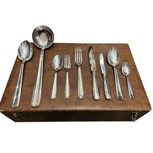 Cutlery Set - 12 People - 86 Pieces - Cailar & Bayard - Silver-plated Metal - France 