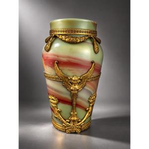 Rare Vase Made Of Lithyalin Glass - Sèvres - Landier & Fils - France - 19th/20th Centuries