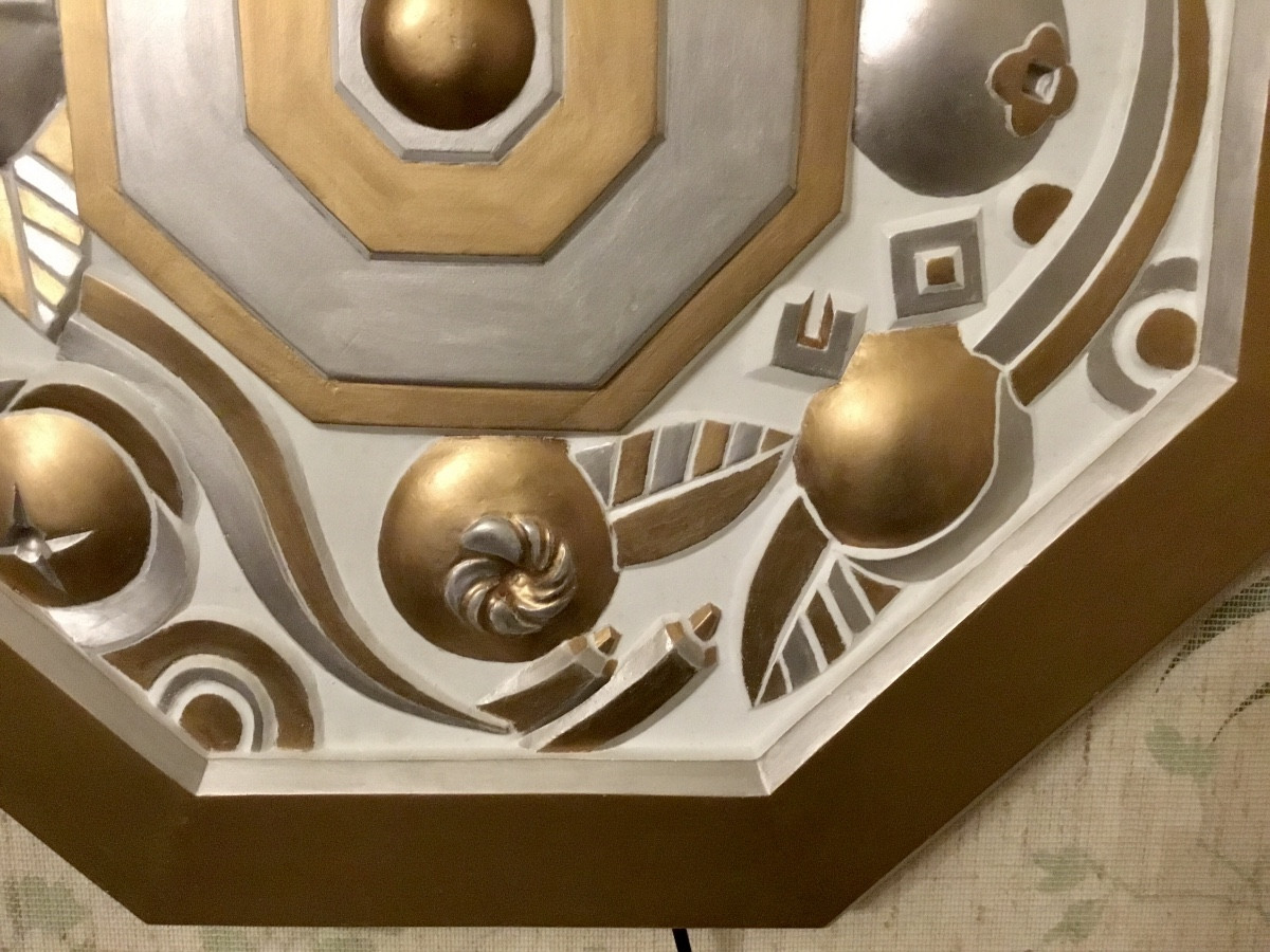 Art Deco Wall Sconce And Rosette -photo-4