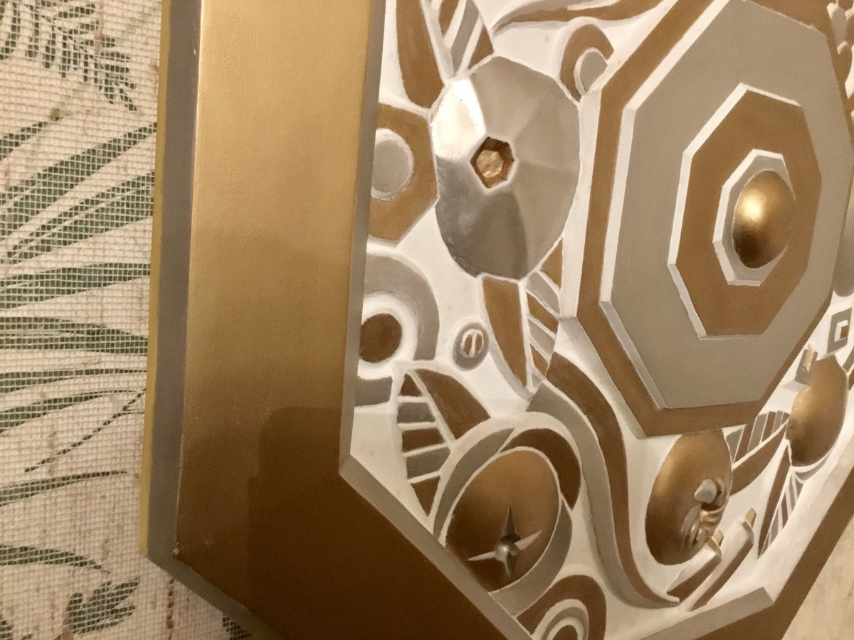 Art Deco Wall Sconce And Rosette -photo-4