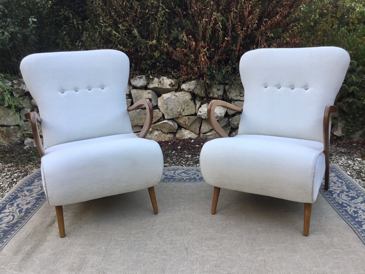 Pair Of 1950s Armchairs By Italian Designer Paolo Buffa-photo-2