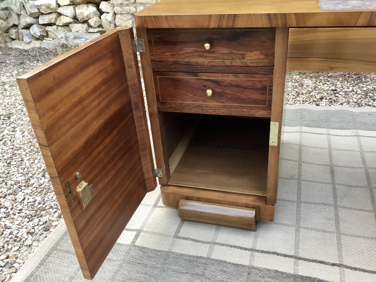 Bureau à caissons double face d’époque Art-Déco-photo-6