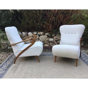 Pair Of 1950s Armchairs By Italian Designer Paolo Buffa