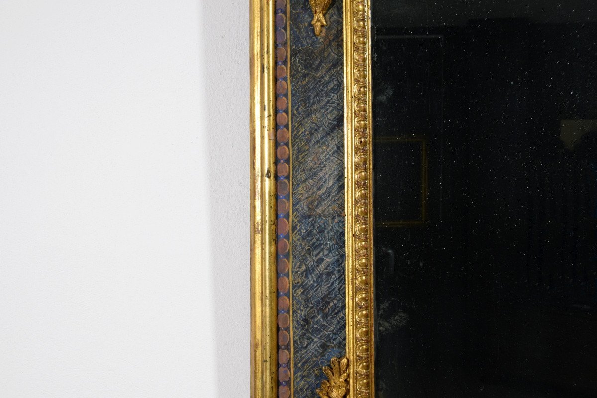 18th Century, Italian Louis XIV Carved Giltwood Mirror-photo-5
