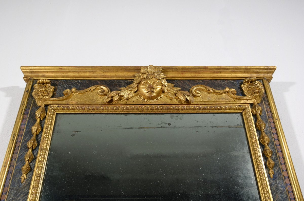 18th Century, Italian Louis XIV Carved Giltwood Mirror-photo-6