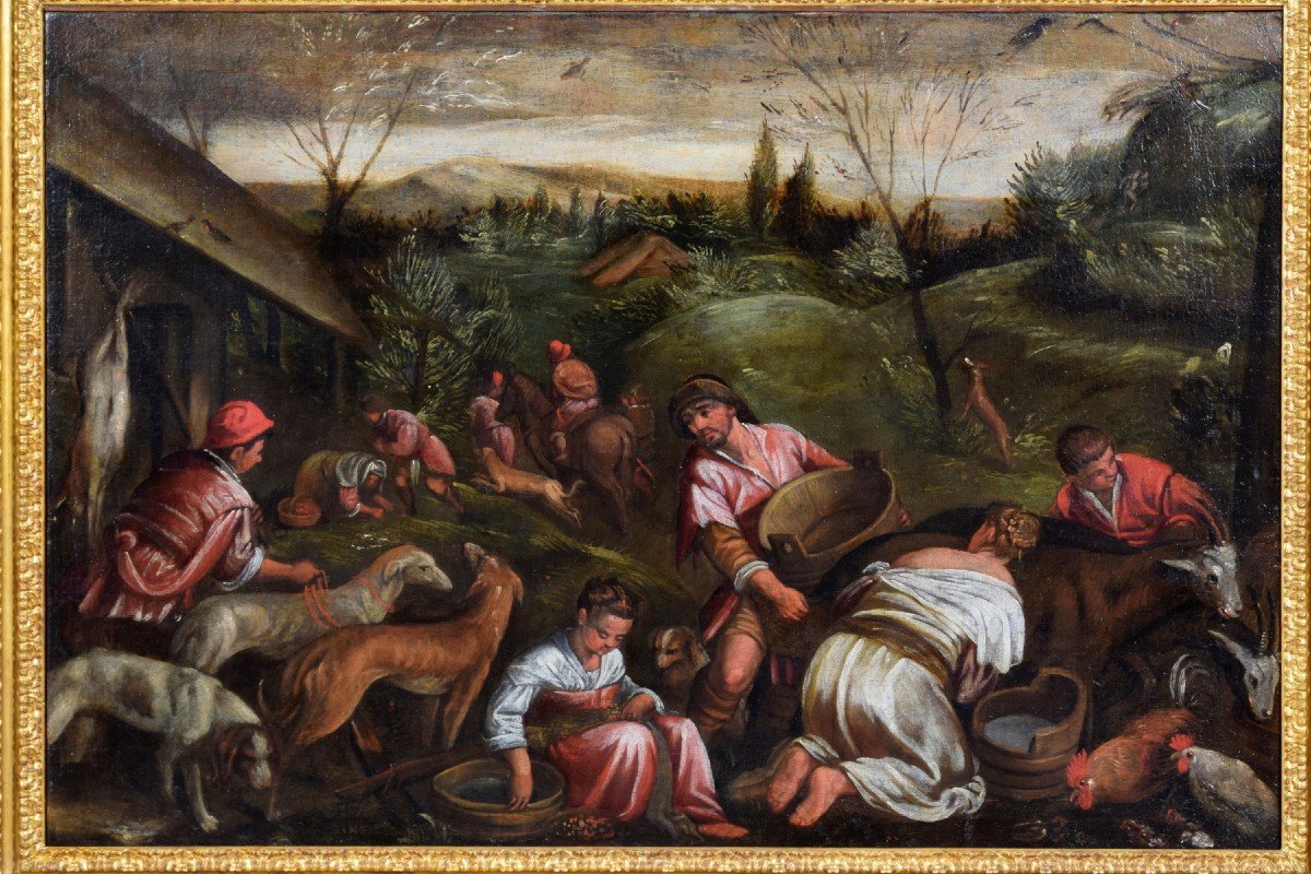 Disciple De Jacopo Bassano, Allégorie Du Printemps, XVIIe Siècle-photo-1