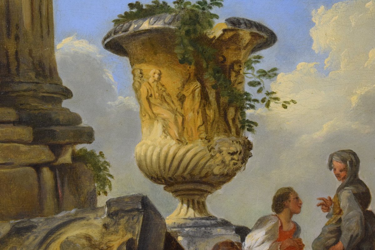 Disciple De Giovanni Paolo Panini, Pyramide De Caio Cestio, XVIIIe Siècle-photo-3