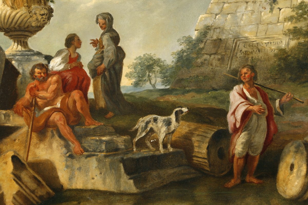 Disciple De Giovanni Paolo Panini, Pyramide De Caio Cestio, XVIIIe Siècle-photo-4