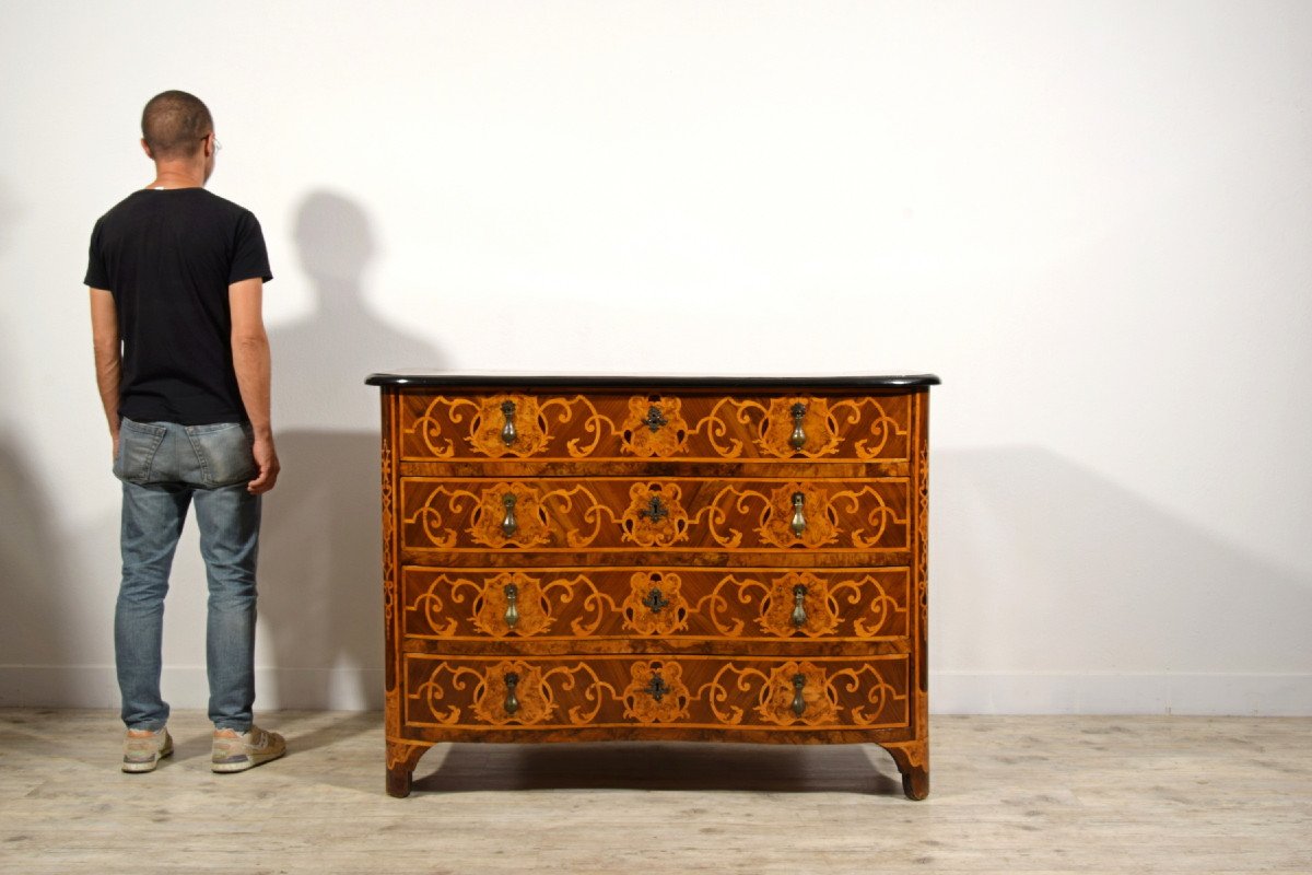 Commode Baroque En Placage Et Marqueterie, Piémont, Première Moitié Du XVIIIe Siècle-photo-6