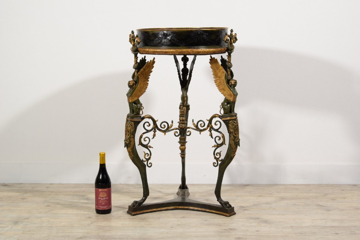  19th Century, French Bronze Planter Or Gueridon-photo-6