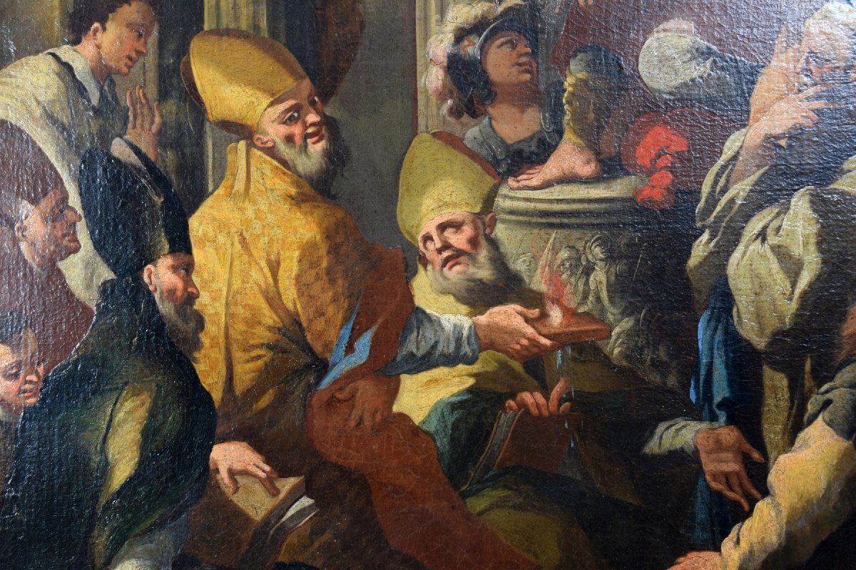 18th Century, Italian Painting With Saint Nicholas And The Miracle Of The Brick-photo-1