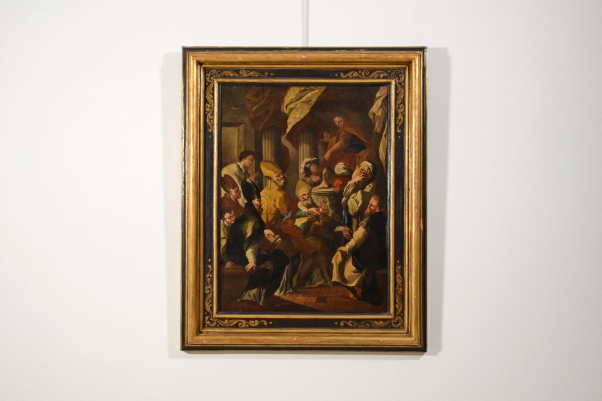 18th Century, Italian Painting With Saint Nicholas And The Miracle Of The Brick-photo-7