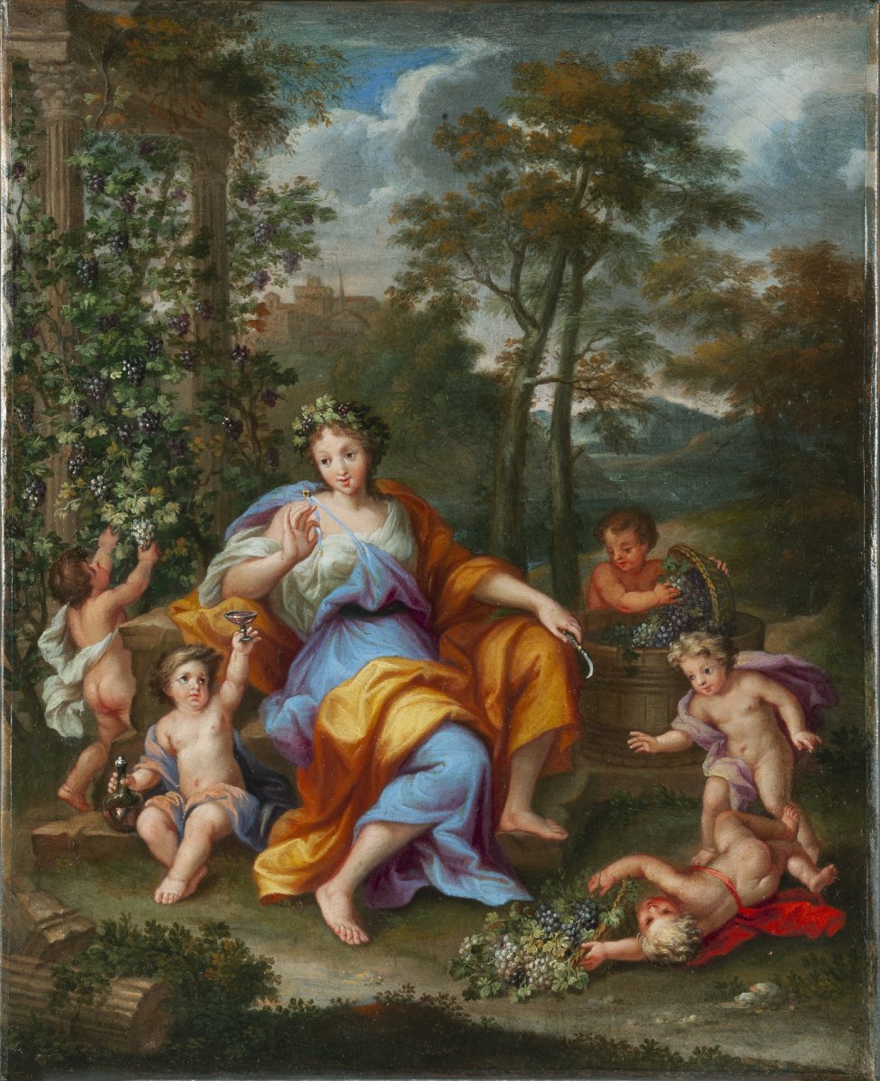 Quatre Tableaux Représentant Les Saisons, Le Champ De Noel Coypel, XVIIe Siècle-photo-4