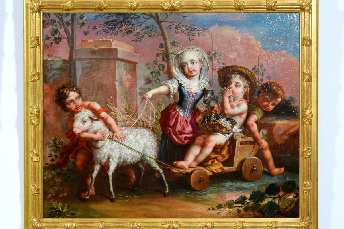 18th Century, Pair Of Italian Allegorical Paintings By Vittorio Amedeo Rapous -photo-1