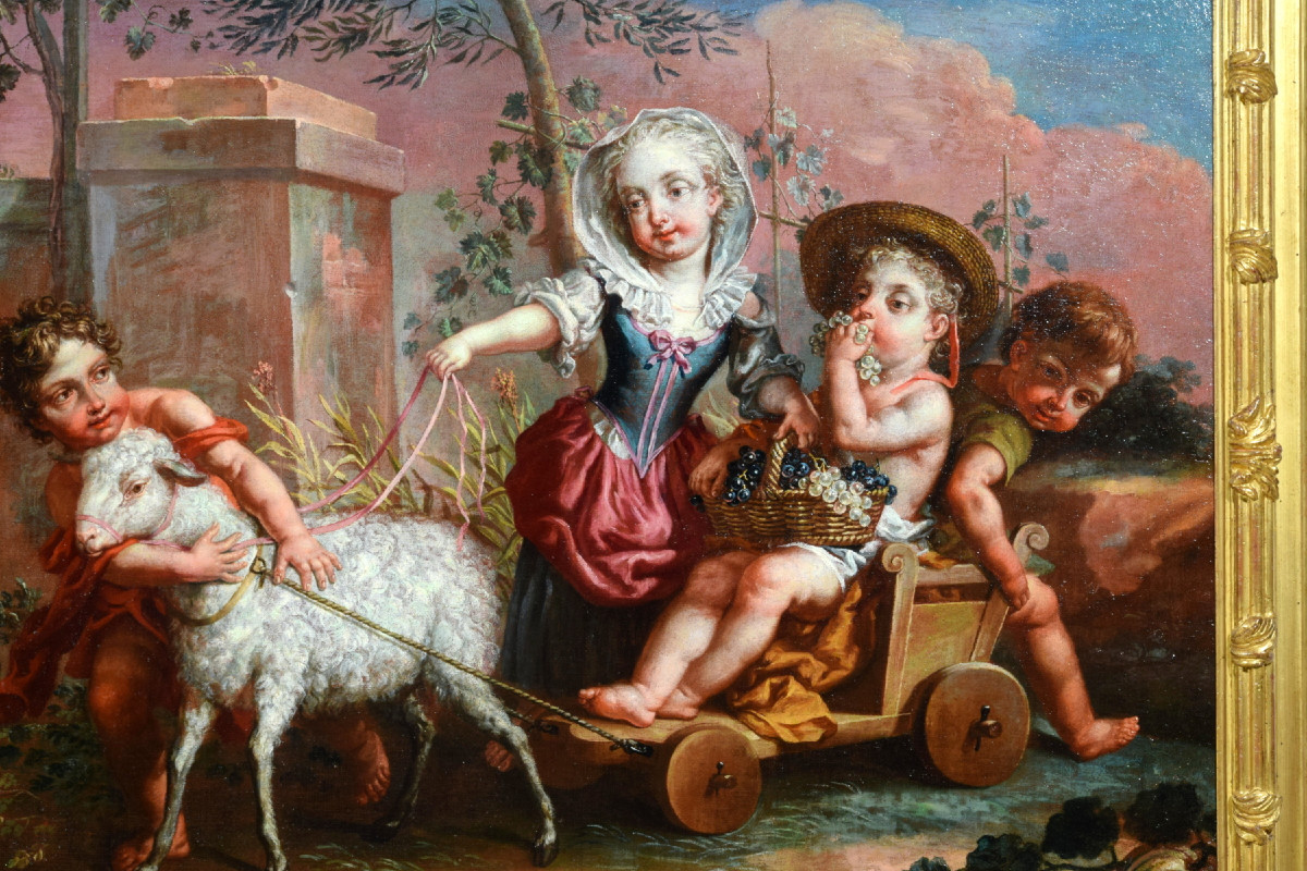 18th Century, Pair Of Italian Allegorical Paintings By Vittorio Amedeo Rapous -photo-4