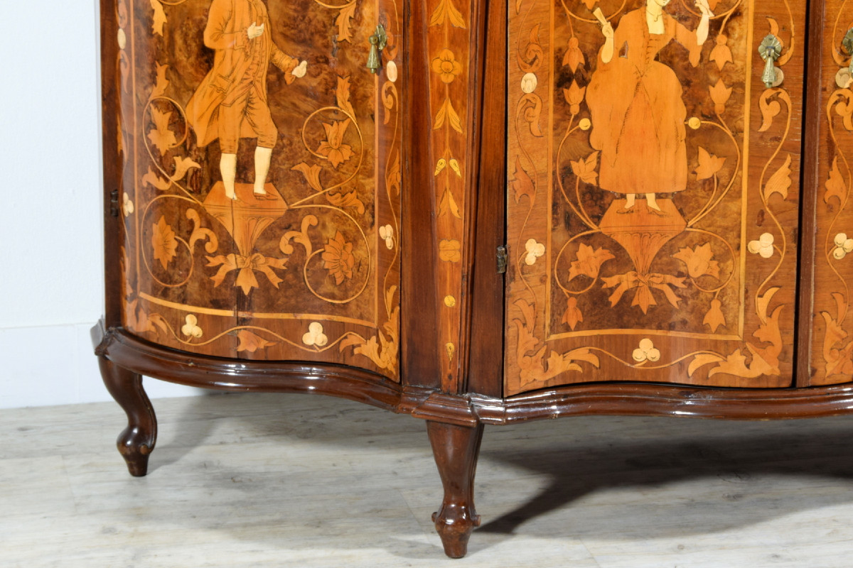 Crédence en bois marquetée, Vénétie, XIXe siècle, style Louis XV-photo-8