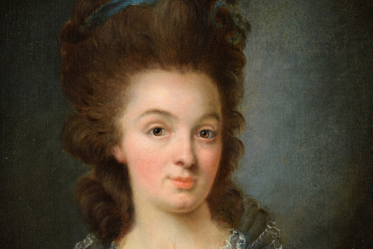 Portrait Of A Young Woman In A Blue Dress, France, Late 18th Century-photo-4