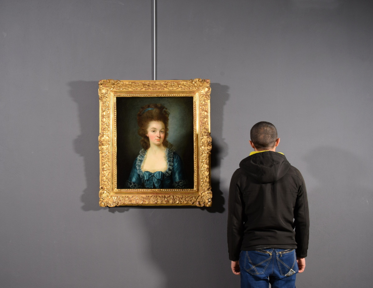 Portrait Of A Young Woman In A Blue Dress, France, Late 18th Century-photo-6