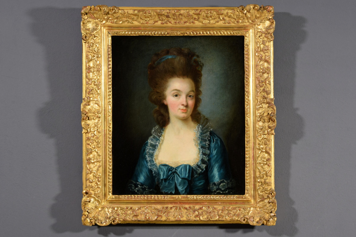 Portrait Of A Young Woman In A Blue Dress, France, Late 18th Century-photo-7