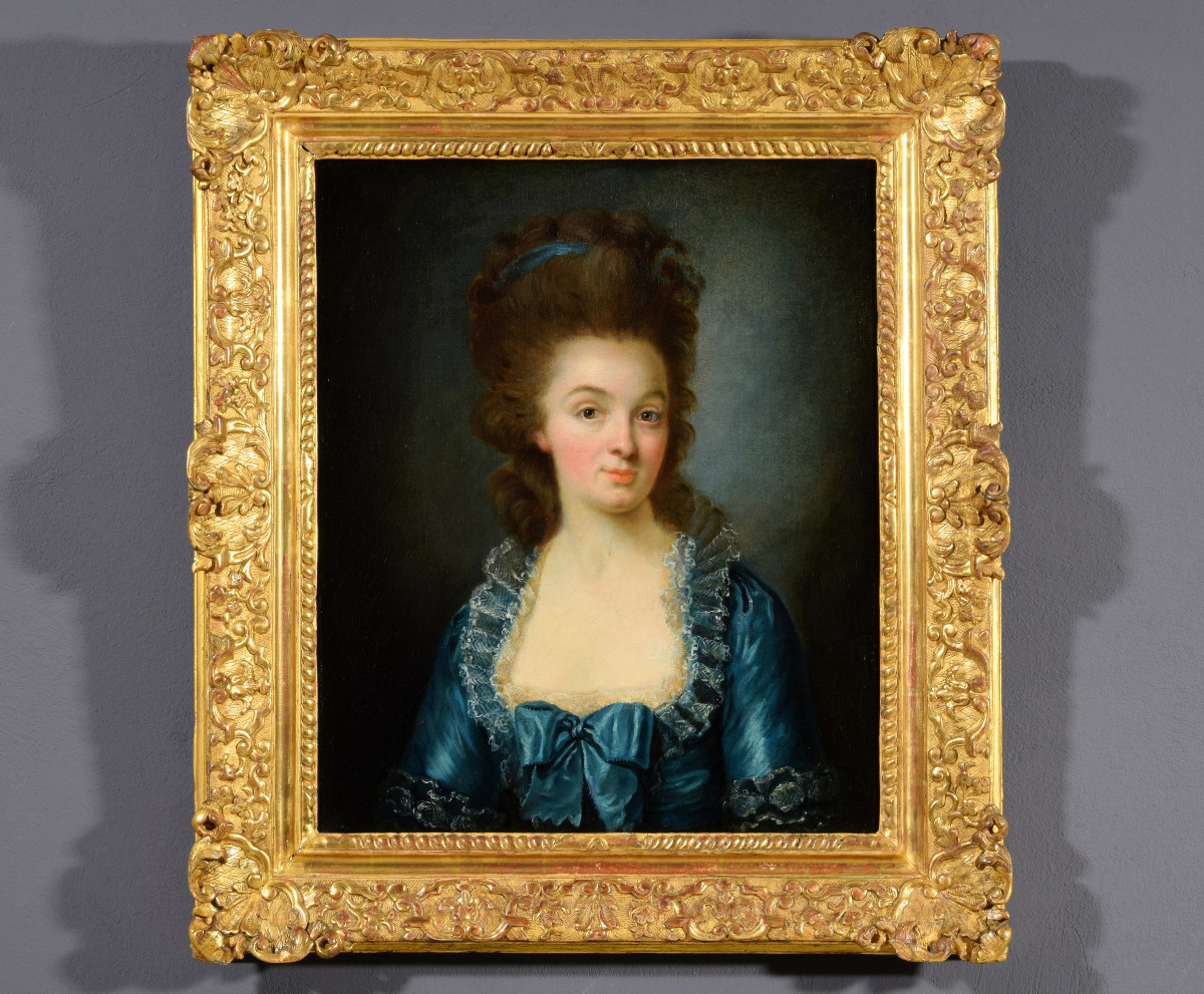 Portrait Of A Young Woman In A Blue Dress, France, Late 18th Century