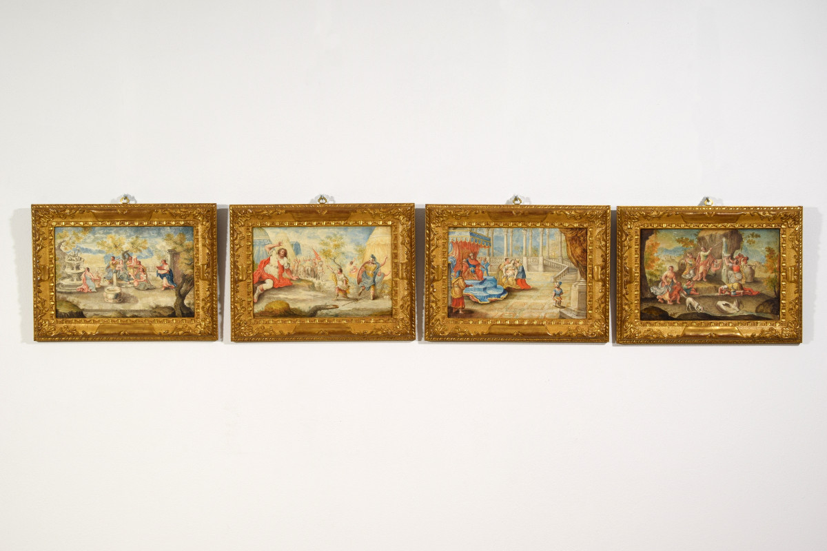 17th Century, Four French Paintings Depicting Biblical Subjects