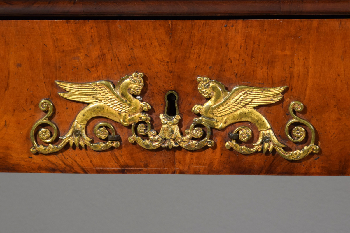 Paire de grandes consoles Empire en bois laqué, Toscane, début du XIXe siècle-photo-5