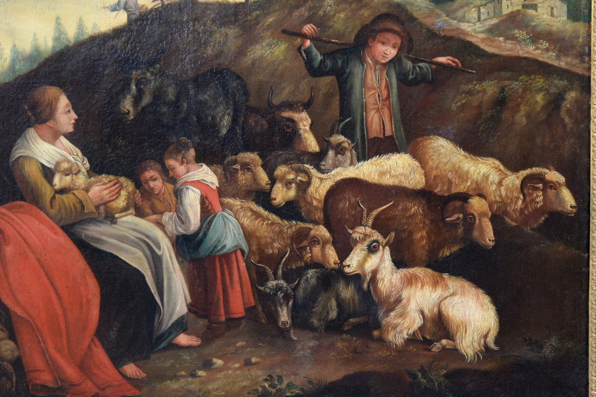 18th Century, Pair Of Italian Painting With Pastoral Scenes, Londonio School-photo-2
